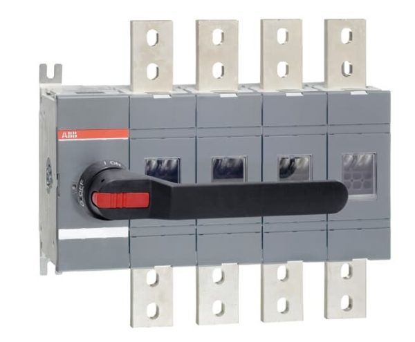 Cầu dao cắt tải OT 4P IP65, tay vặn màu đen OT1600E04P 1SCA022860R6740